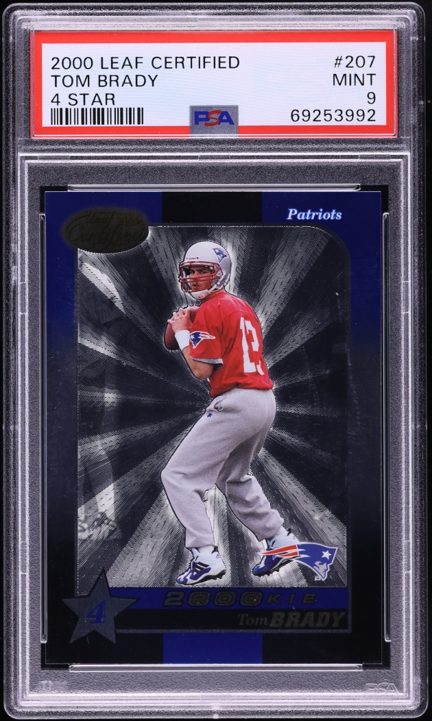 2000 Leaf Certified 4 Star Tom Brady ROOKIE /1500 #207 PSA 9 MINT