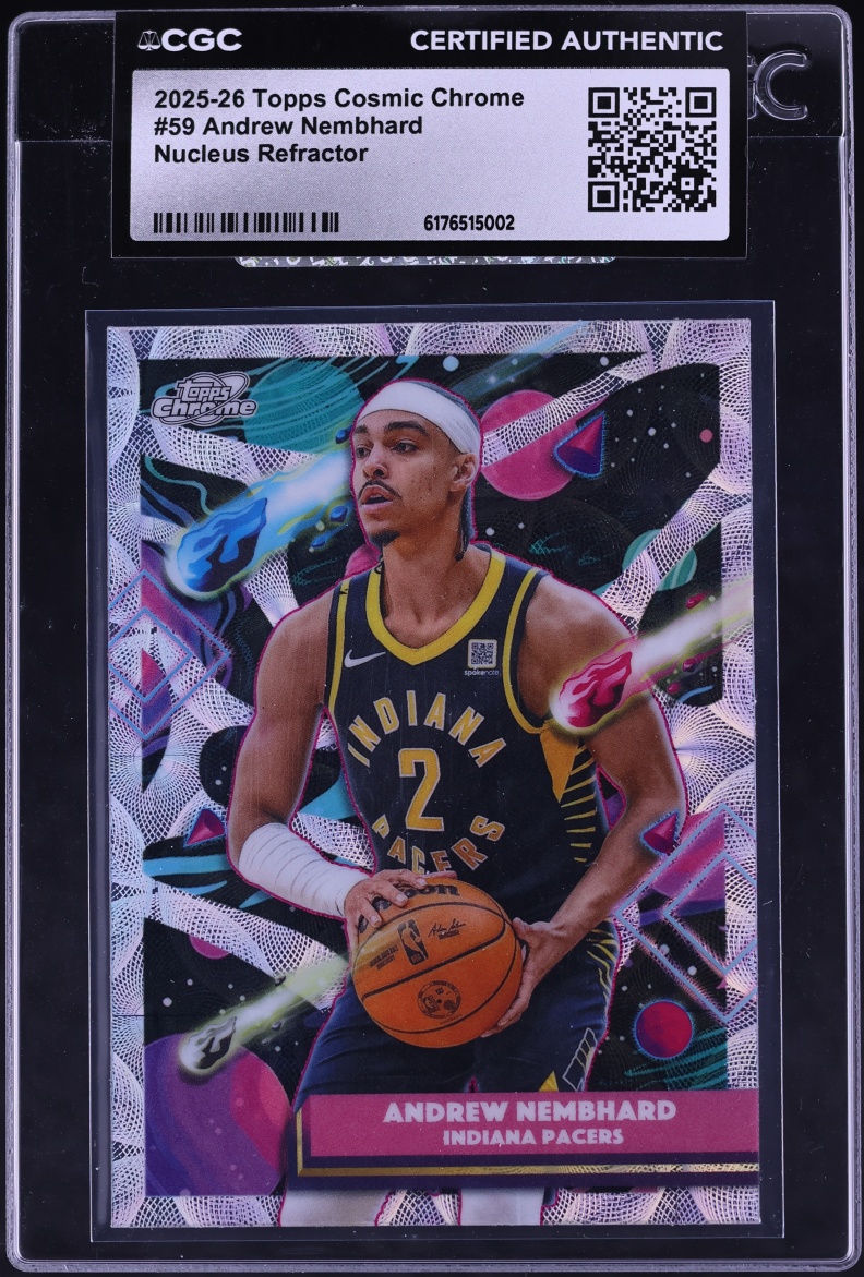 2025 Topps Chrome Cosmic Nucleus Refractor Andrew Nembhard #59 CGC AUTH