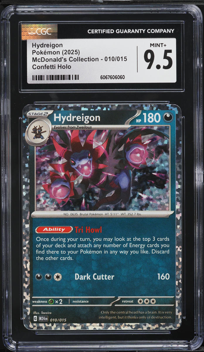 2025 Pokemon SV McDonald's Collection Confetti Holo Hydreigon #10 CGC 9.5 MINT+