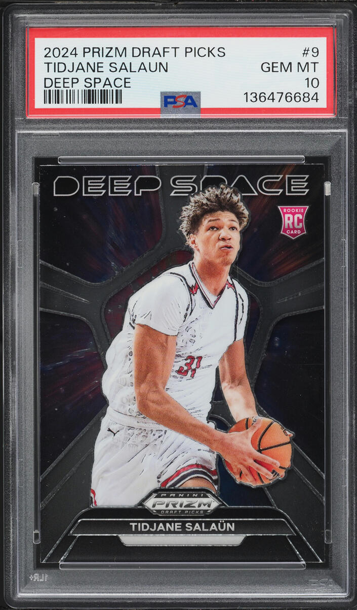 2024 Panini Prizm Draft Picks Deep Space Tidjane Salaun ROOKIE #9 PSA 10 GEM MINT