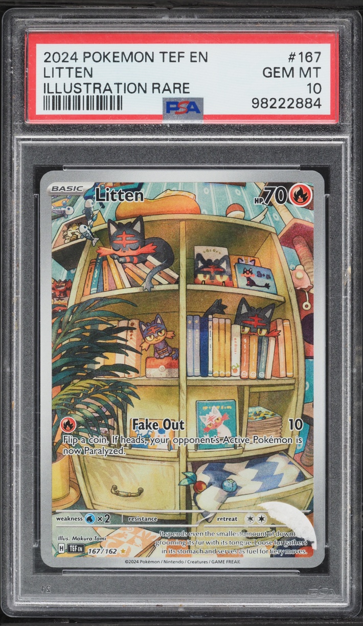 2024 Pokemon Scarlet & Violet Temporal Forces IR Litten #167 PSA 10 GEM MINT
