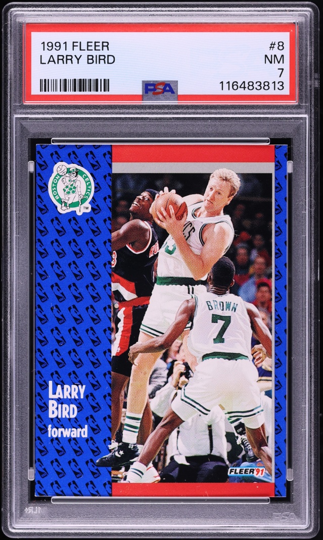 1991 Fleer Basketball Larry Bird #8 PSA 7 NRMT