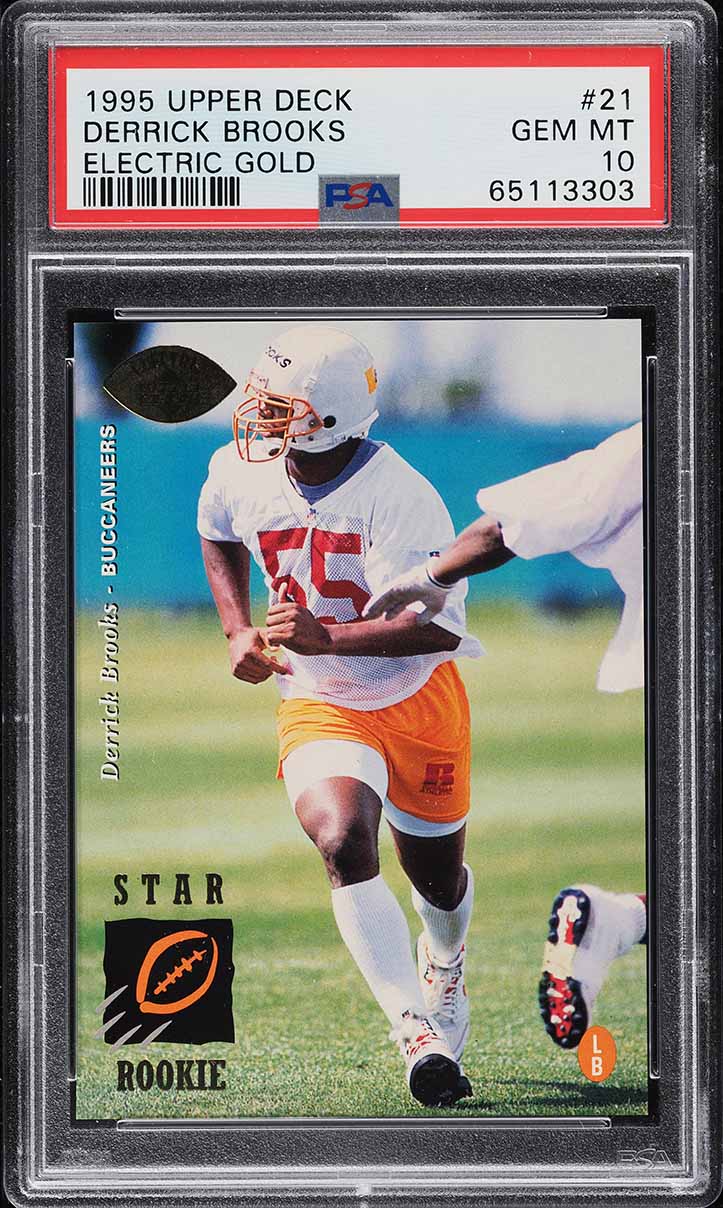 1995 Upper Deck Electric Gold Derrick Brooks ROOKIE #21 PSA 10 GEM MINT