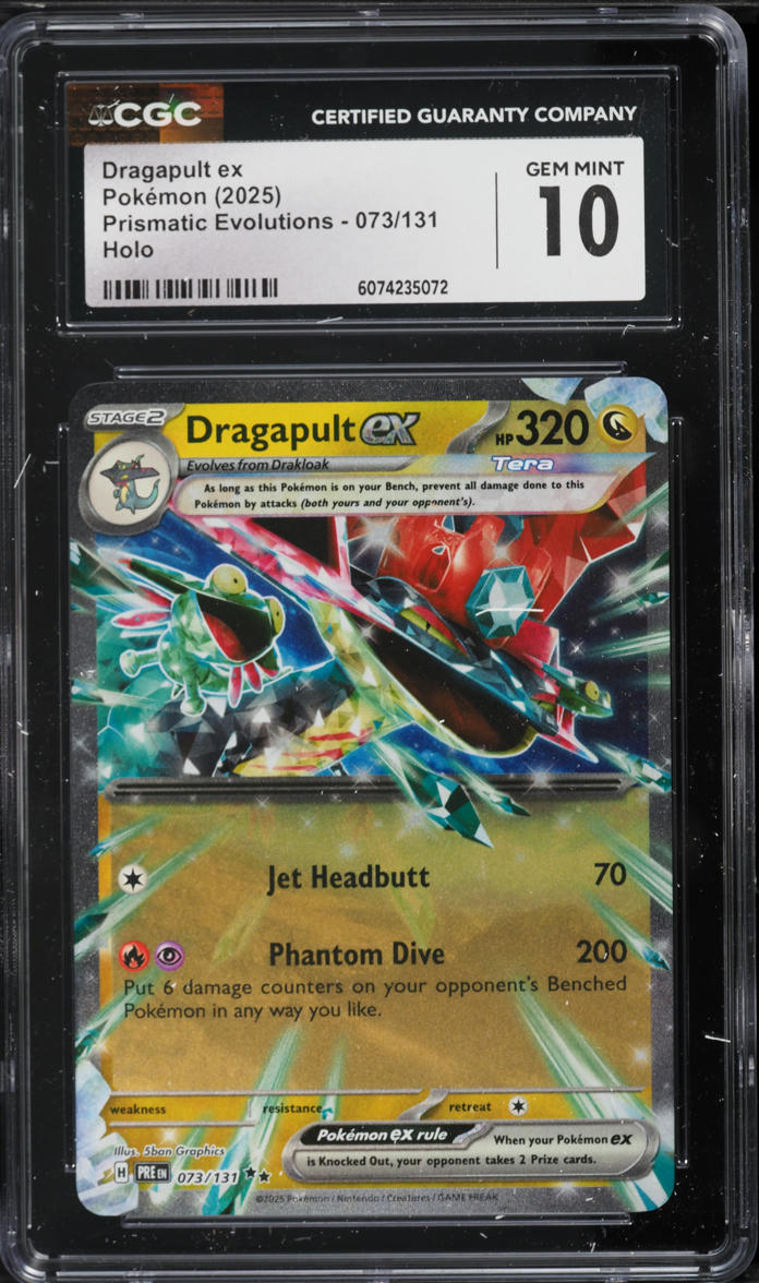 2025 Pokemon Scarlet & Violet Prismatic Evolutions Holo Dragapult ex #73 CGC 10 GEM MINT