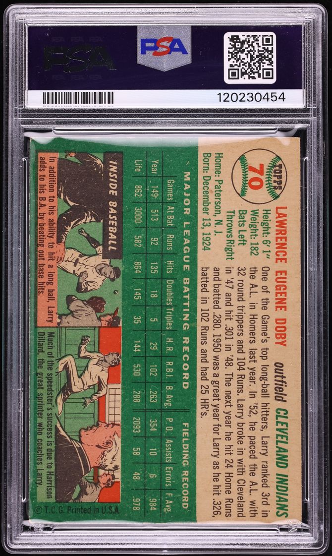 1954 Topps Larry Doby #70 PSA 4 VGEX