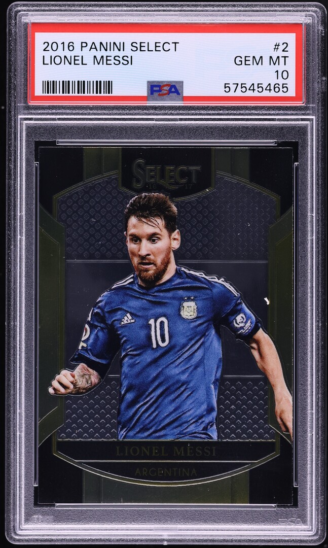 2016 Select Soccer Lionel Messi #2 PSA 10 GEM MINT on Fanatics Collect