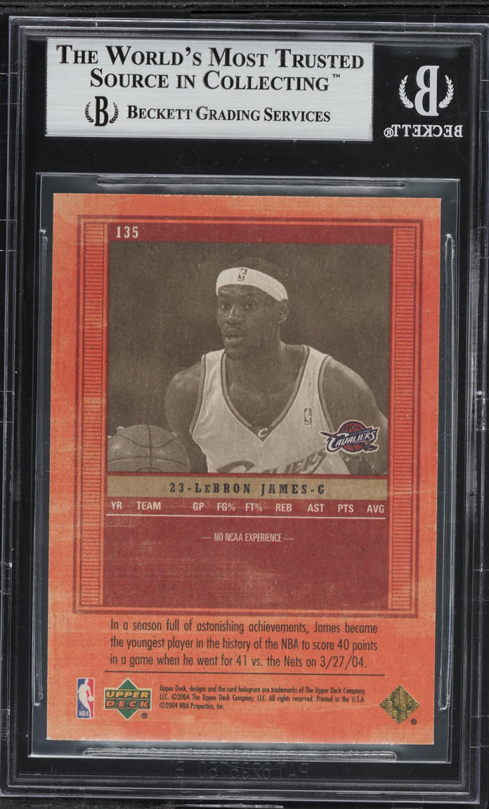 2003 Upper Deck Legends Throwback LeBron James ROOKIE /100 #135 BGS 8.5 NM-MT+