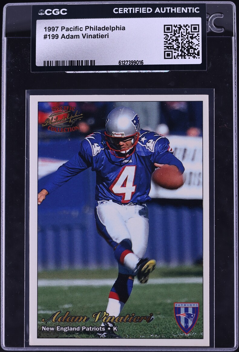 1997 Pacific Philadelphia Adam Vinatieri ROOKIE #199 CGC AUTH