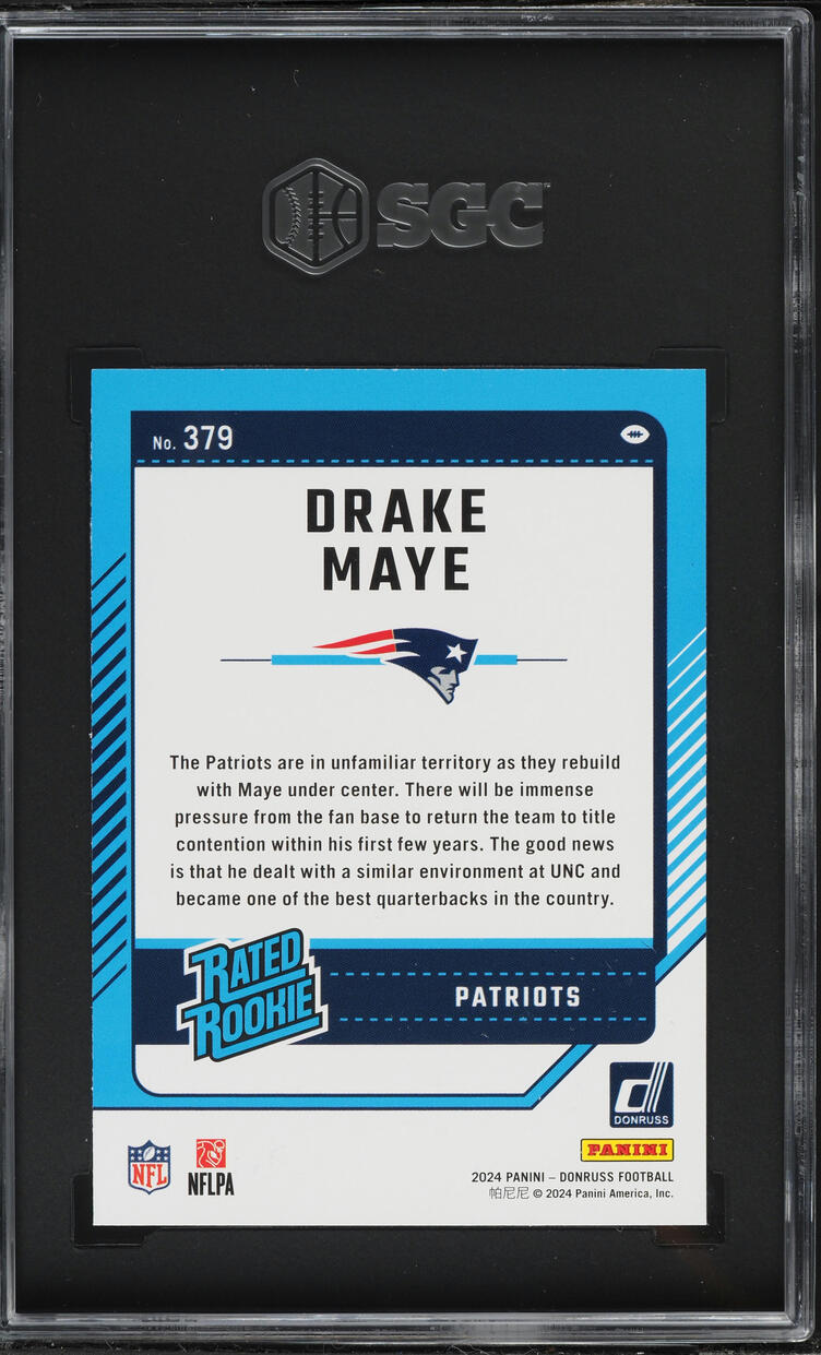 2024 Donruss Football Drake Maye ROOKIE #379 SGC 9 MINT