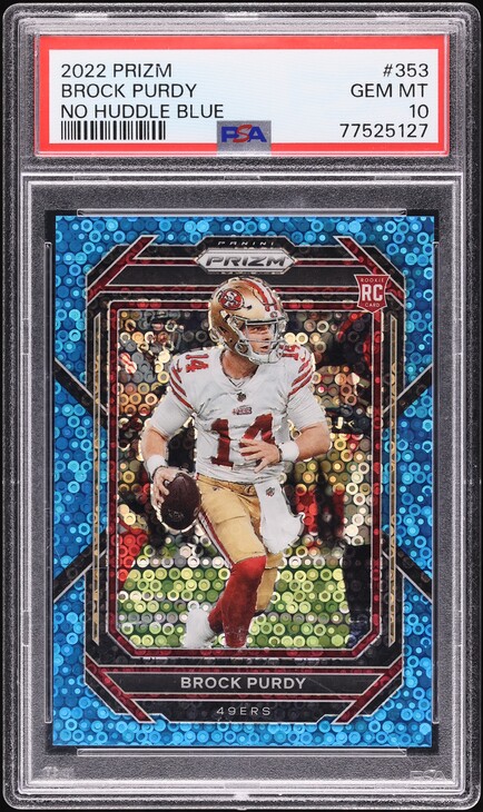 2022 Panini Prizm Silver Brock Purdy ROOKIE AUTO #353 PSA 10 GEM