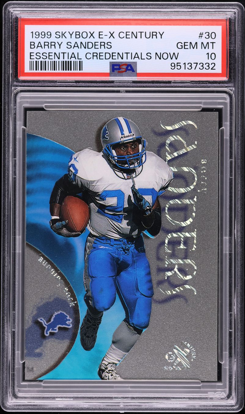 1999 Skybox E-X Century Essential Credentials Now Barry Sanders /30 #30 PSA 10