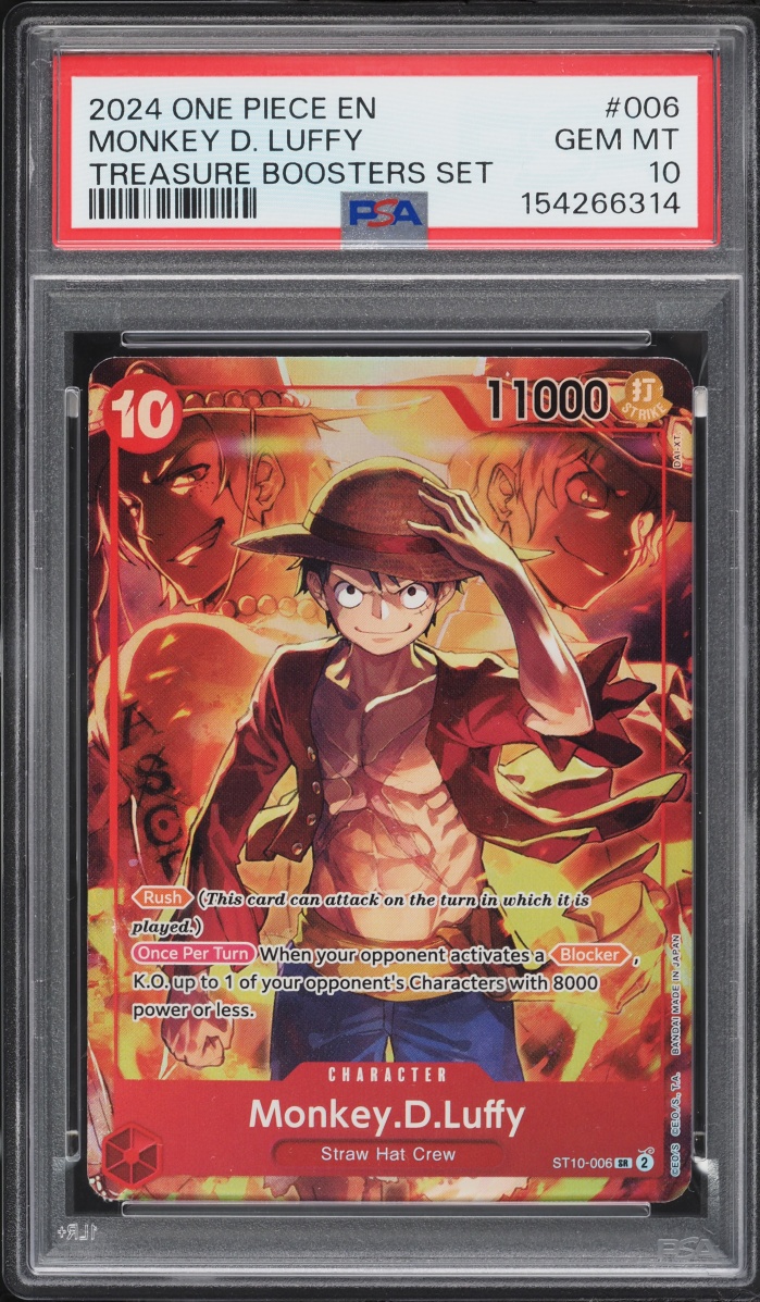 2024 One Piece Treasure Booster Set Alt Art Monkey D. Luffy #ST10-006 PSA 10 GEM MINT