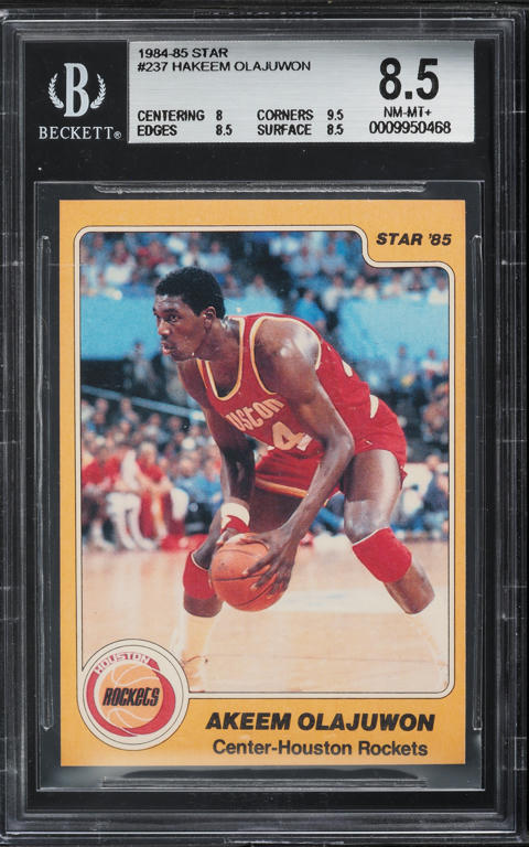 1985 Star All-Rookie Team Hakeem Olajuwon ROOKIE #1 BGS 8.5