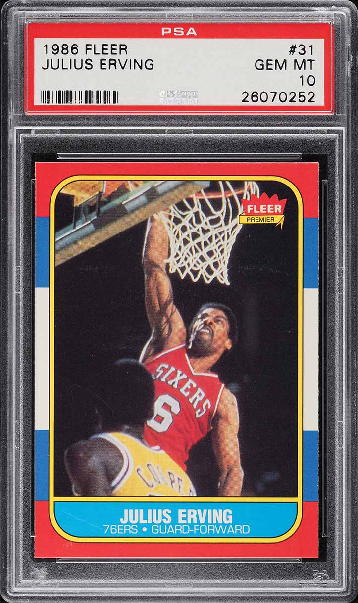 1986 Fleer Basketball Julius Erving #31 PSA 10 GEM MINT