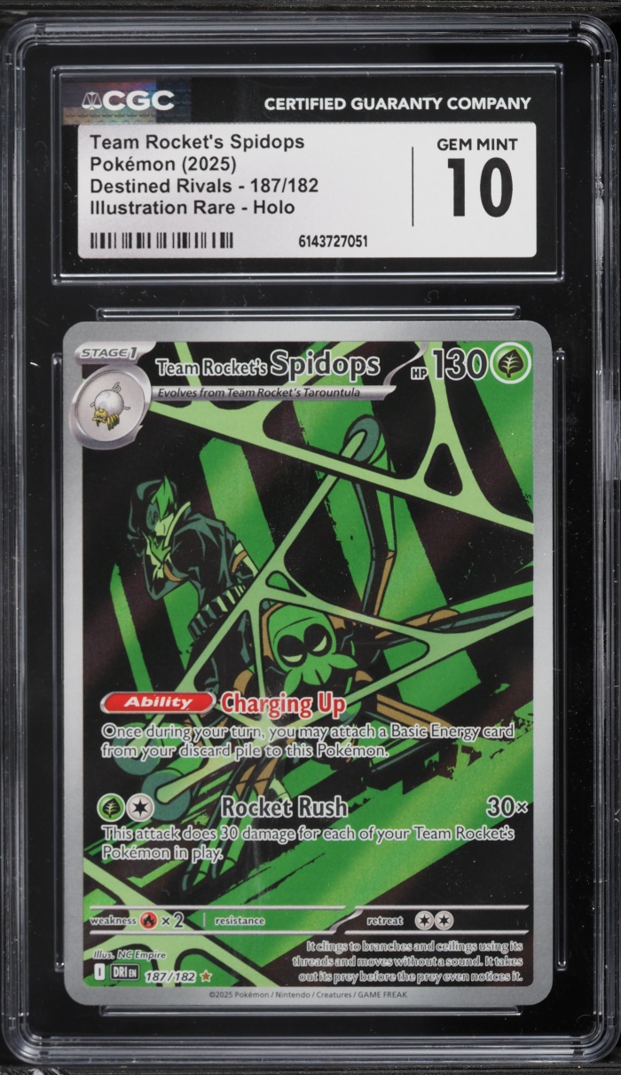 2025 Pokemon Scarlet & Violet Destined Rivals IR Team Rocket's Spidops #187 CGC 10 GEM MINT