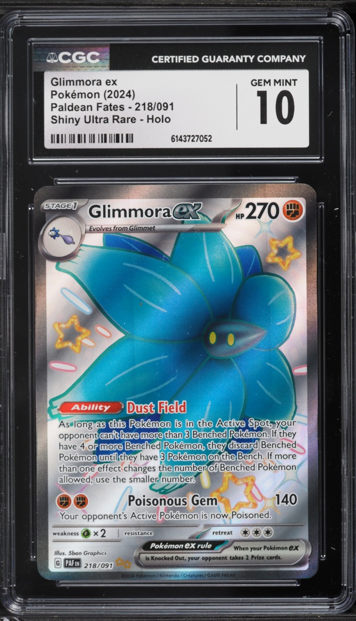 2024 Pokemon Scarlet & Violet Paldean Fates Full Art Glimmora ex #218 CGC 10 GEM MINT