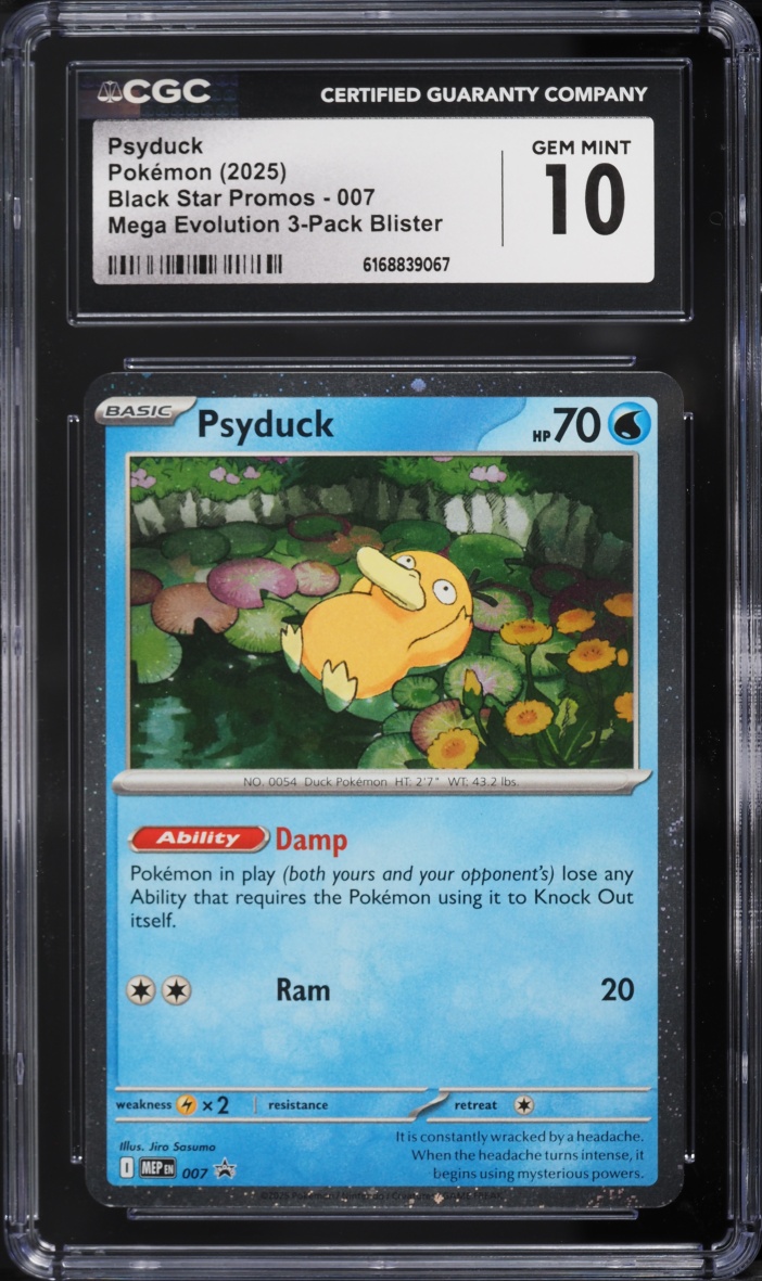 2025 Pokemon Mega Evolution Black Star Promo Psyduck #7 CGC 10 GEM MINT