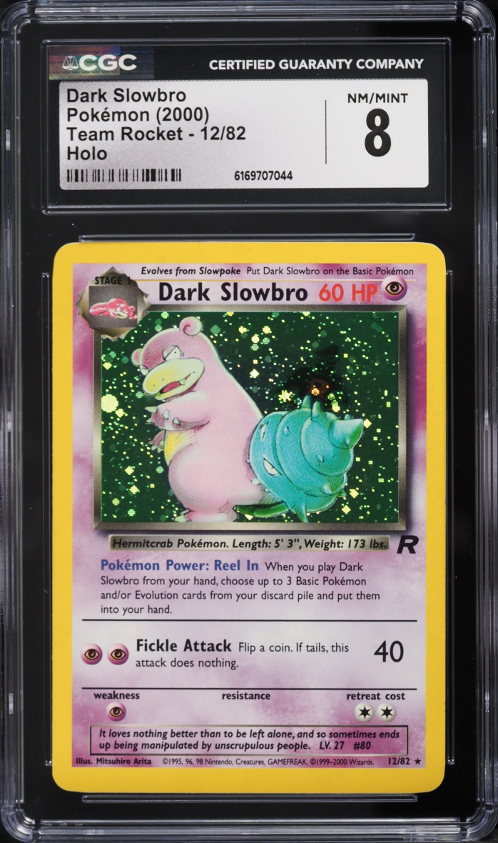 2000 Pokemon Team Rocket Holo Dark Slowbro #12 CGC 8 NM-MT