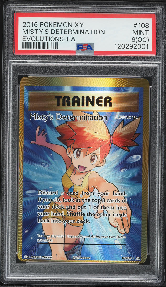 2016 Pokemon XY Evolutions Full Art Misty's Determination #108 PSA 9(oc) MINT