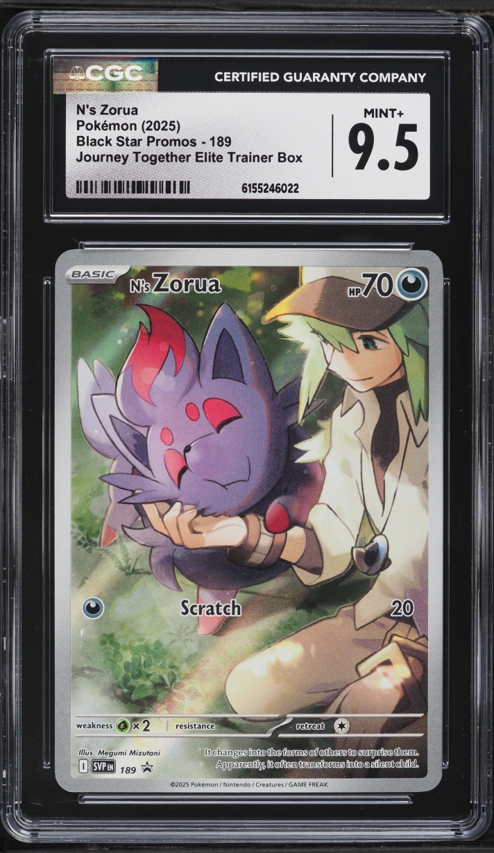 2025 Pokemon Scarlet & Violet Promo Journey Together ETB Full Art N's Zorua #189 CGC 9.5 MINT+