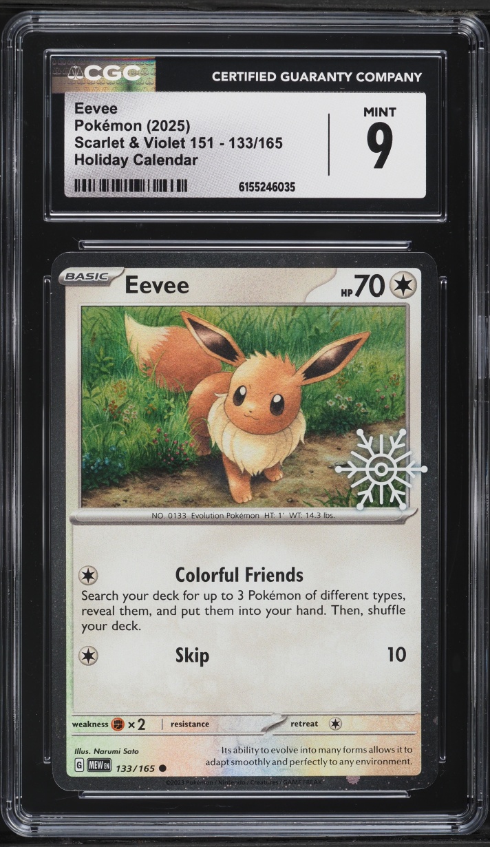 2025 Pokemon Scarlet & Violet 151 Holiday Calendar Eevee #133 CGC 9 MINT