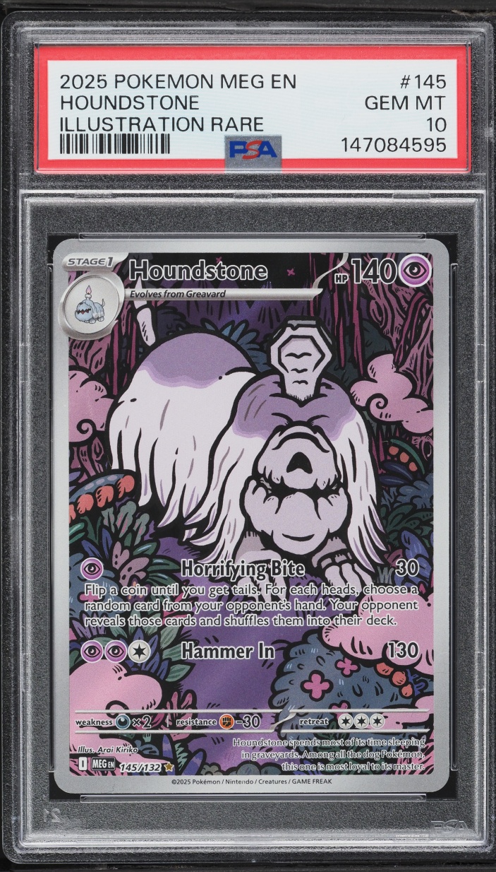 2025 Pokemon Mega Evolution IR Houndstone #145 PSA 10 GEM MINT