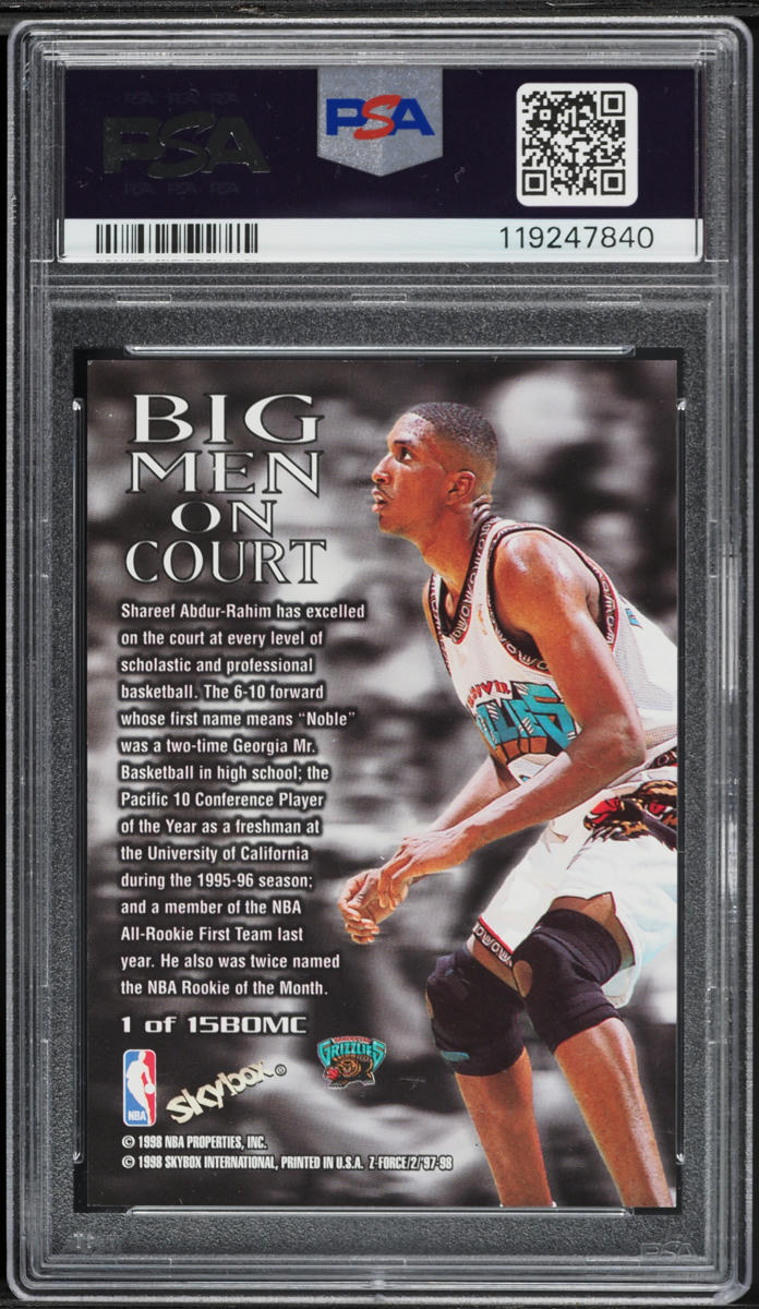 1997 Skybox Z-Force Big Men On Court Shareef Abdur-Rahim #1 PSA 10 GEM MINT