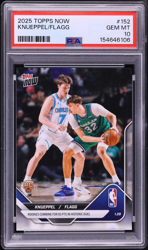 2025 Topps Now Kon Knueppel & Cooper Flagg ROOKIE #152 PSA 10 GEM MINT