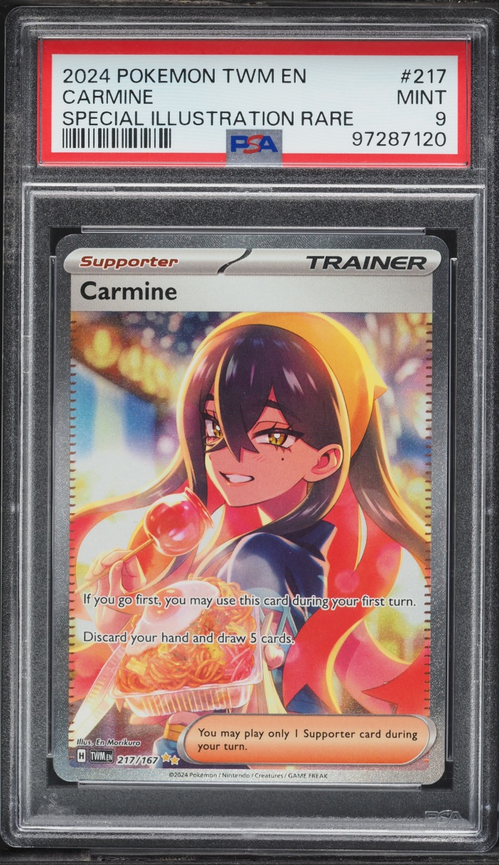 2024 Pokemon Scarlet & Violet Twilight Masquerade SIR Carmine #217 PSA 9 MINT
