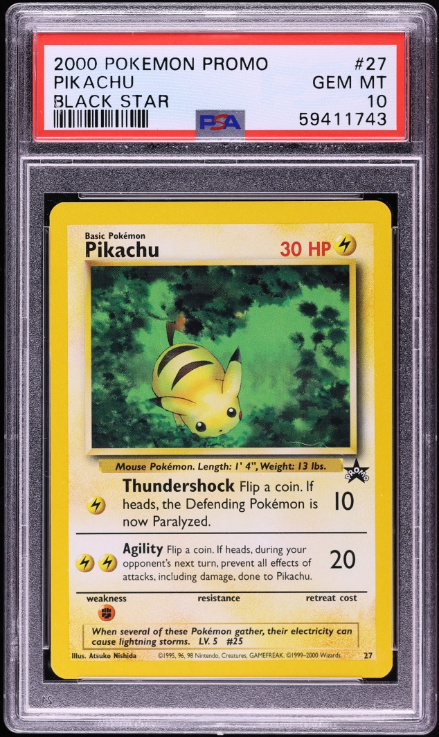 2000 Pokemon Black Star Promo Pikachu #27 PSA 10 GEM MINT