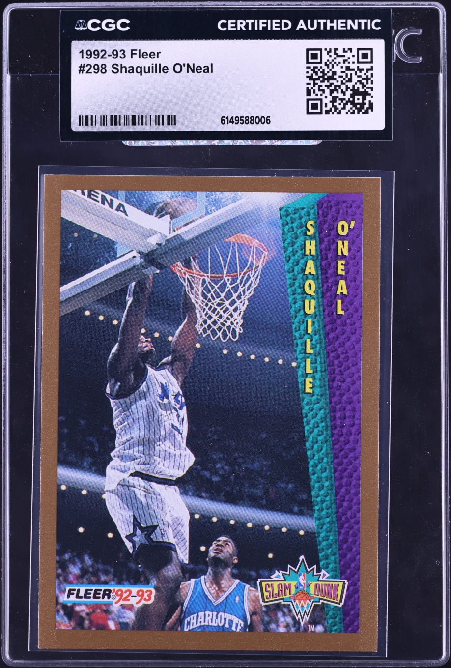 1992 Fleer Basketball Shaquille O'Neal ROOKIE #298 CGC AUTH