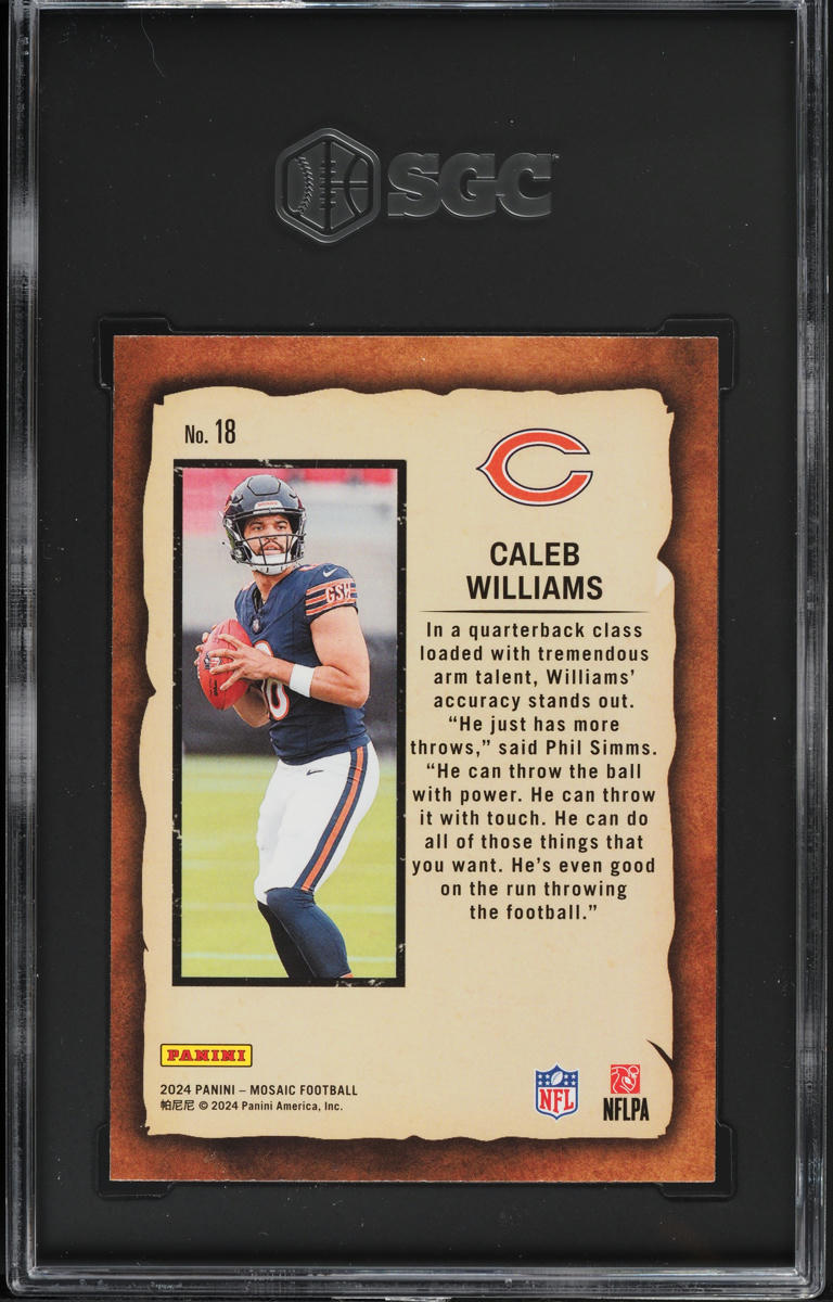 2024 Panini Mosaic Notoriety Caleb Williams ROOKIE #18 SGC 9.5 MINT+