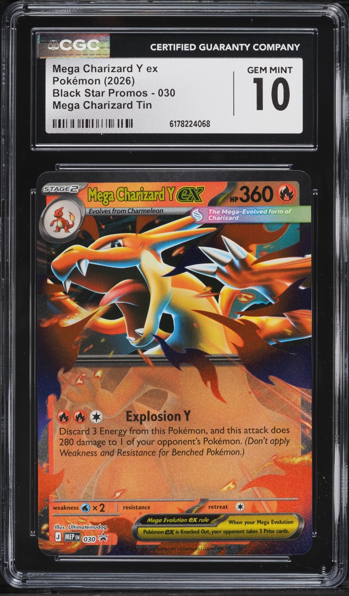 2026 Pokemon Mega Evolution Black Star Promo Tin Mega Charizard Y Ex #30 CGC 10 GEM MINT
