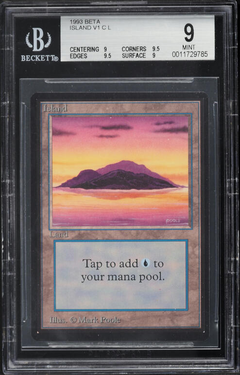 1993 Magic The Gathering MTG Beta Dual Land Tropical Island BGS 9