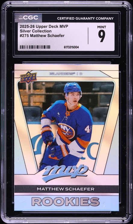 2025 Upper Deck MVP Silver Collection Matthew Schaefer ROOKIE #275 CGC 9 MINT