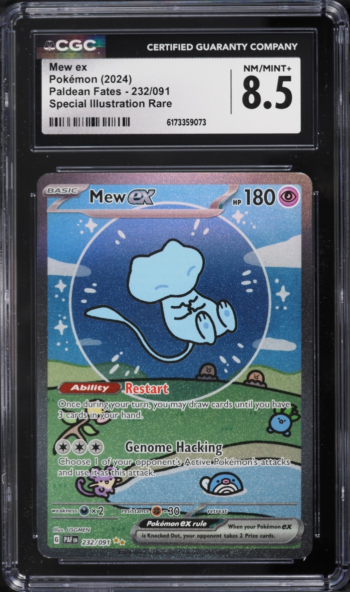 2024 Pokemon Scarlet & Violet Paldean Fates SIR Shiny Mew ex #232 CGC 8.5 NM-MT+