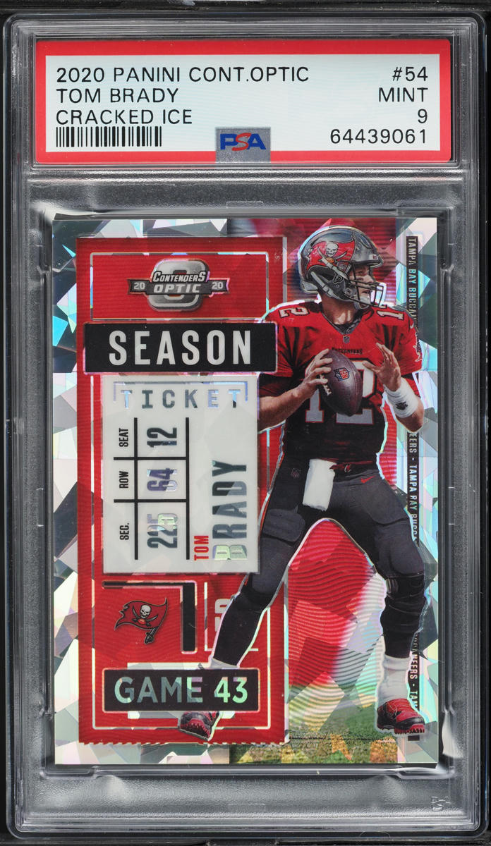 2020 Panini Contenders Optic Cracked Ice Tom Brady /22 #54 PSA 9 MINT