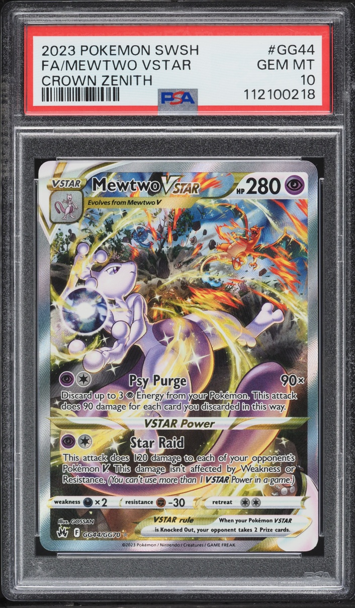 2023 Pokemon Sword & Shield Crown Zenith Galarian Gallery Alt Art Mewtwo VSTAR #GG44 PSA 10 GEM