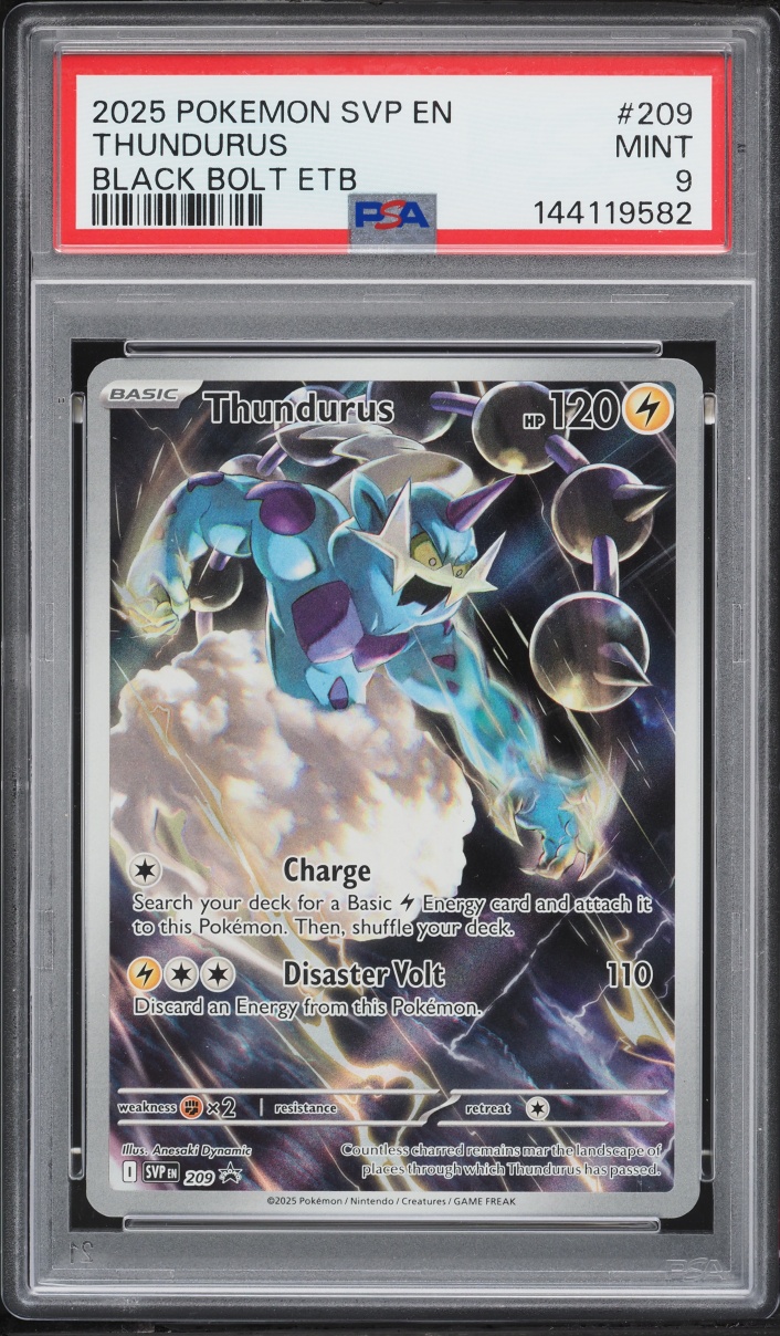 2025 Pokemon Scarlet & Violet Promo Black Bolt ETB Full Art Thundurus #209 PSA 9 MINT