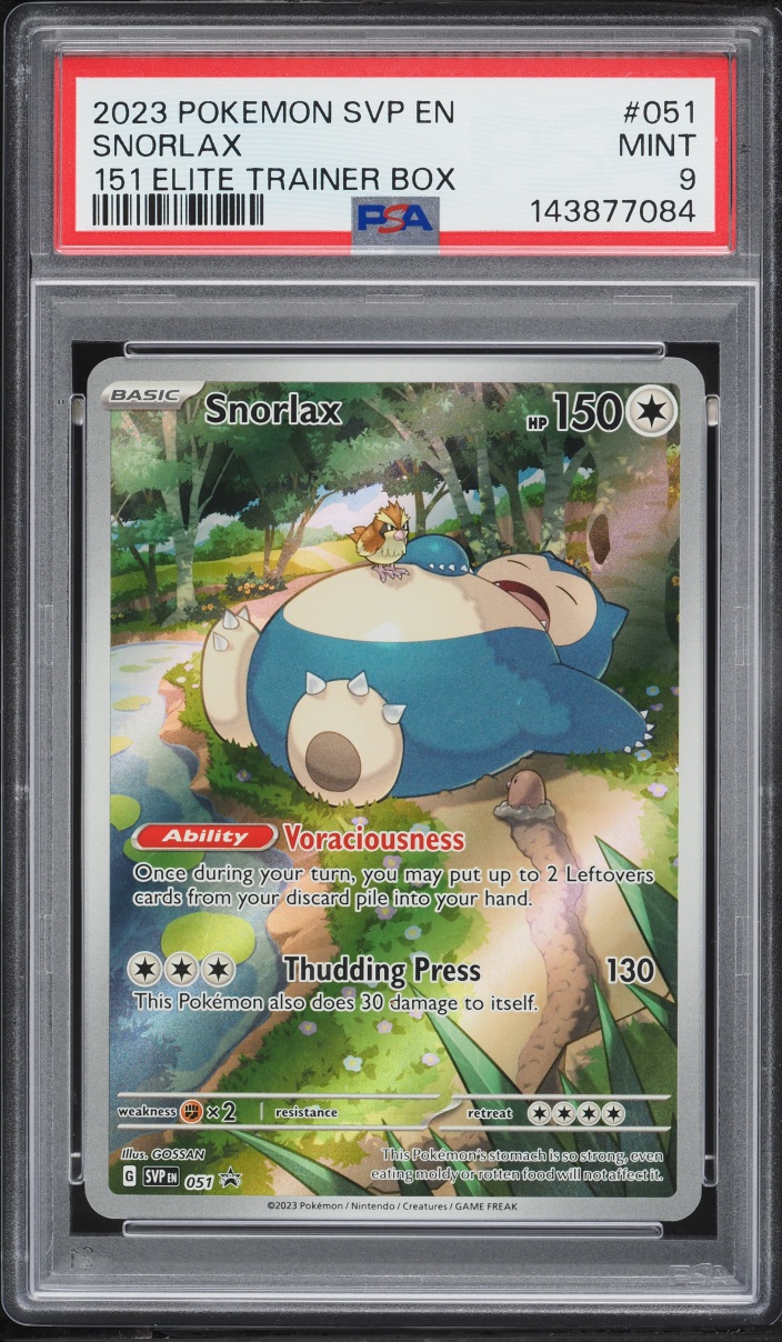 2023 Pokemon Scarlet & Violet Promo 151 ETB Full Art Snorlax #51 PSA 9 MINT