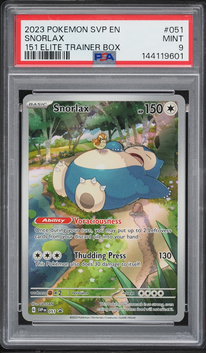 2023 Pokemon Scarlet & Violet Promo 151 ETB Full Art Snorlax #51 PSA 9 MINT