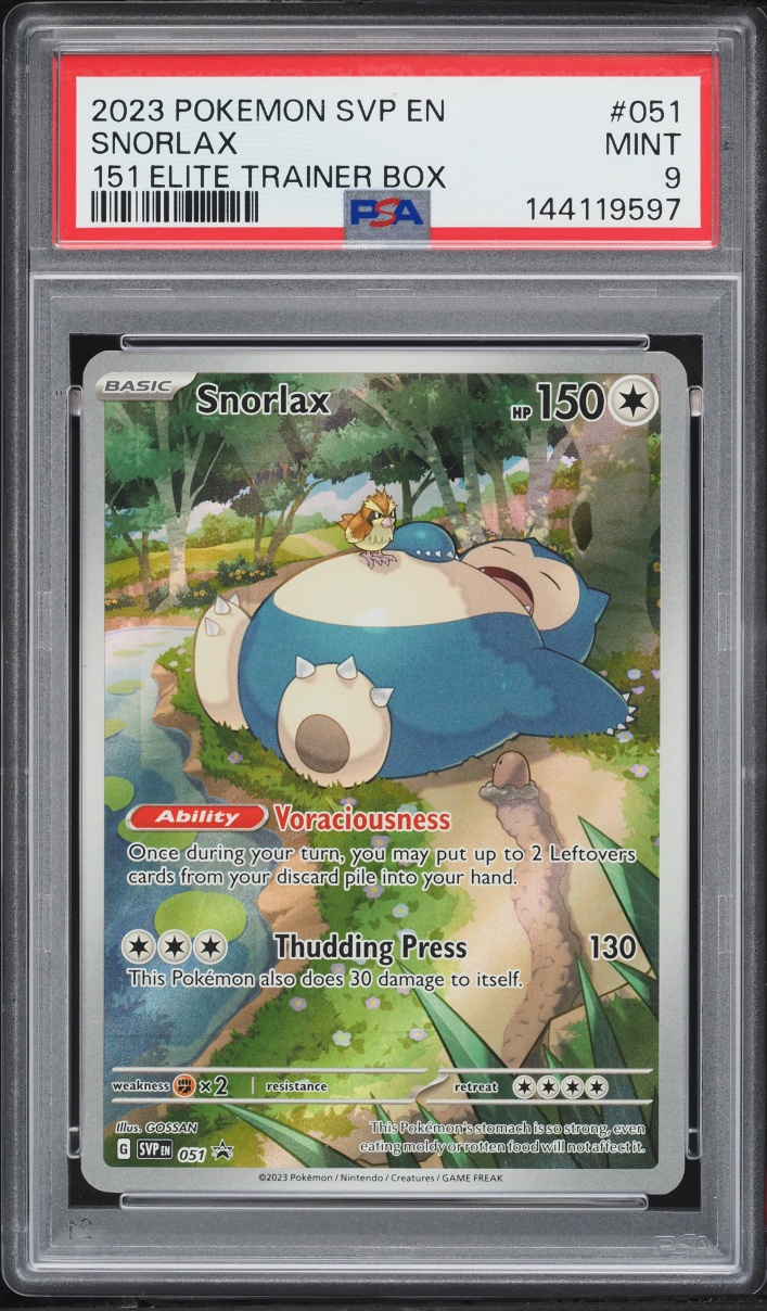 2023 Pokemon Scarlet & Violet Promo 151 ETB Full Art Snorlax #51 PSA 9 MINT