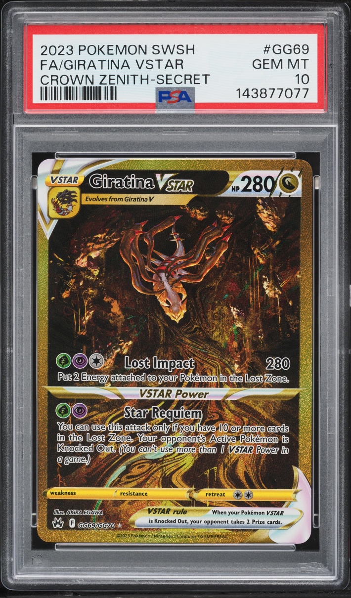 2023 Pokemon Sword & Shield Crown Zenith Gold Rare Giratina VSTAR #GG69 PSA 10 GEM MINT