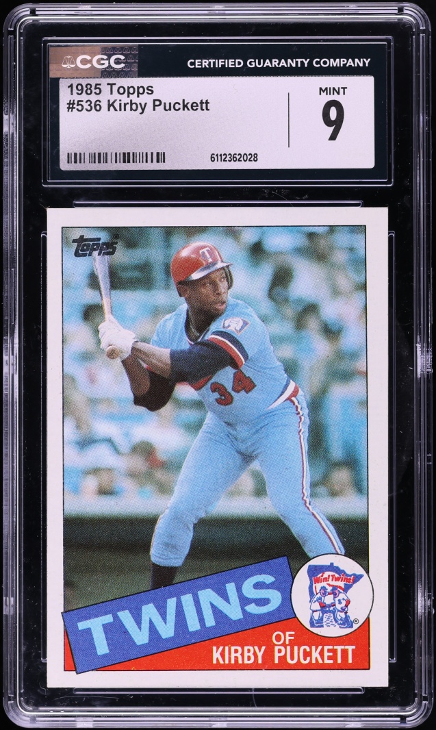 1985 Topps Kirby Puckett ROOKIE #536 CGC 9 MINT