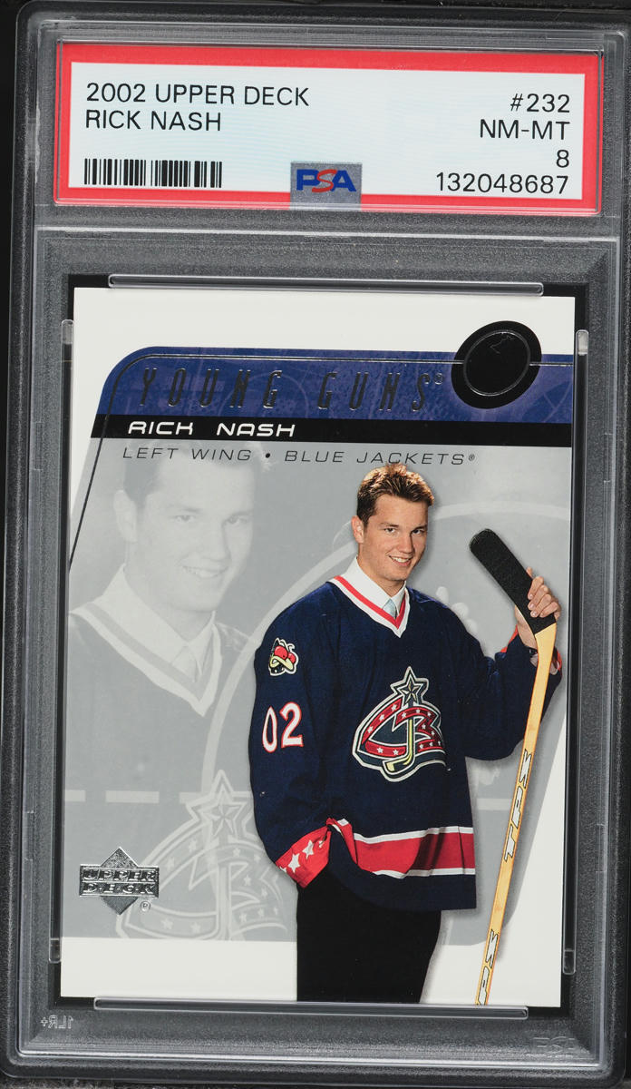 2002 Upper Deck Young Guns Rick Nash ROOKIE #232 PSA 8 NM-MT