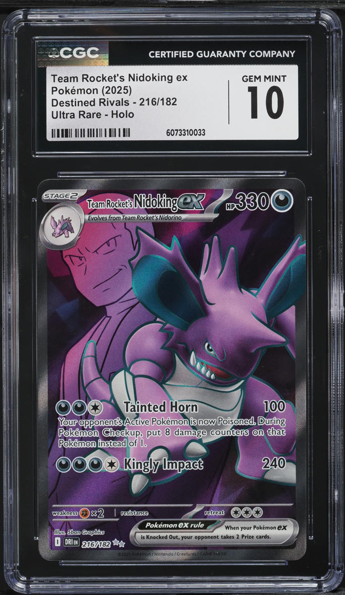 2025 Pokemon SV Destined Rivals Full Art Team Rocket's Nidoking ex #216 CGC 10