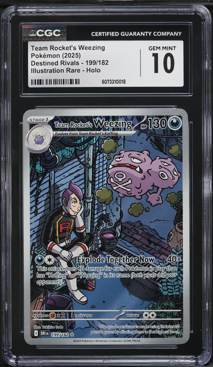 2025 Pokemon SV Destined Rivals IR Team Rocket's Weezing #199 CGC 10 GEM MINT