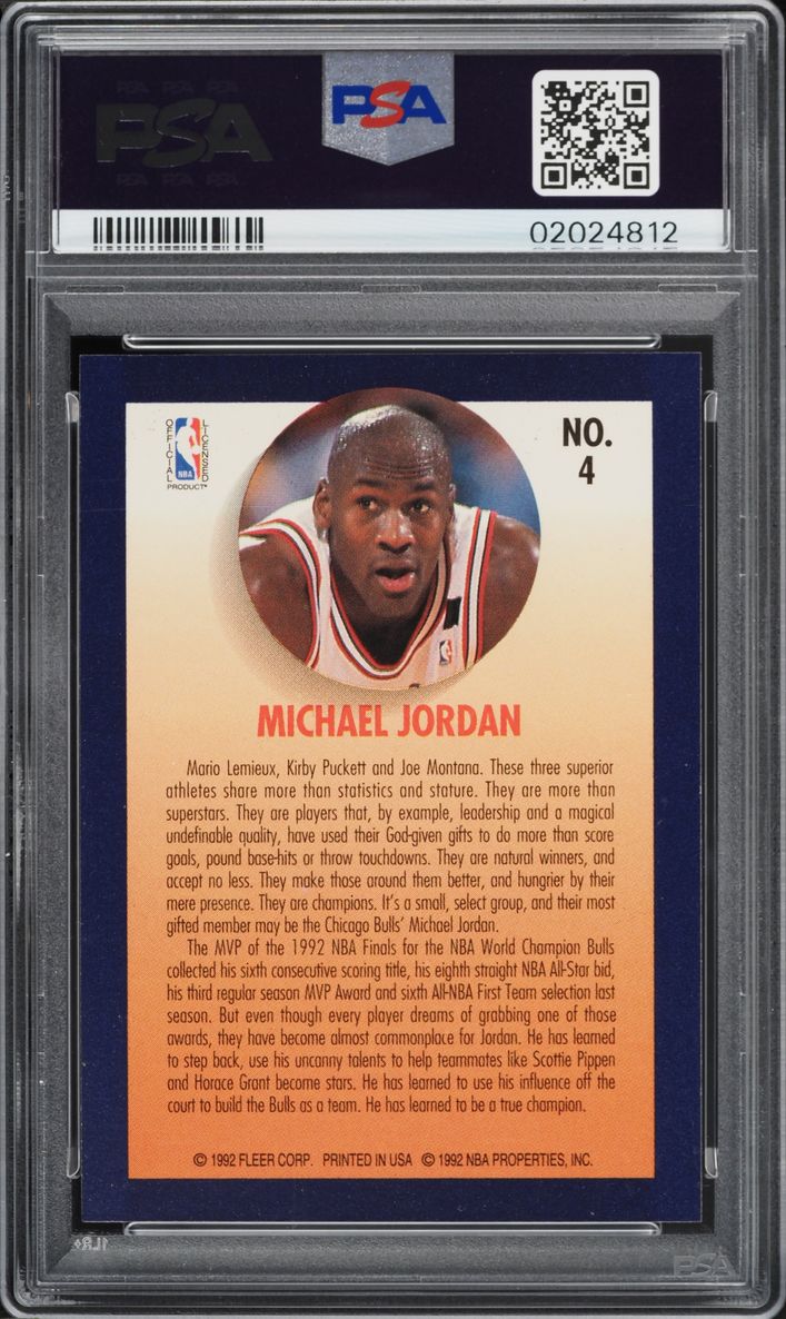 1992 Fleer Team Leaders Michael Jordan #4 PSA 10 GEM MINT