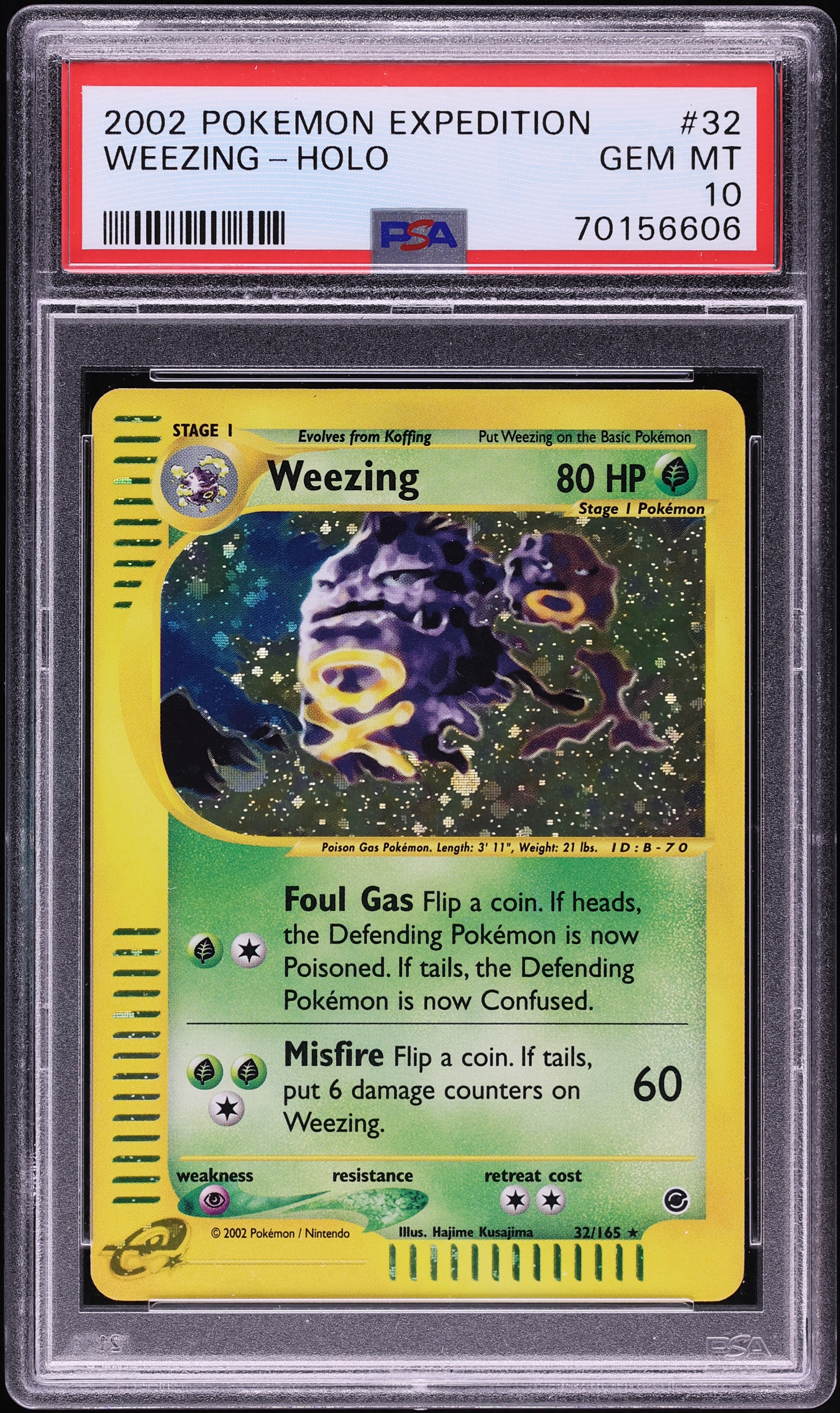 2002 Pokemon Expedition Holo Weezing #32 PSA 10 GEM MINT