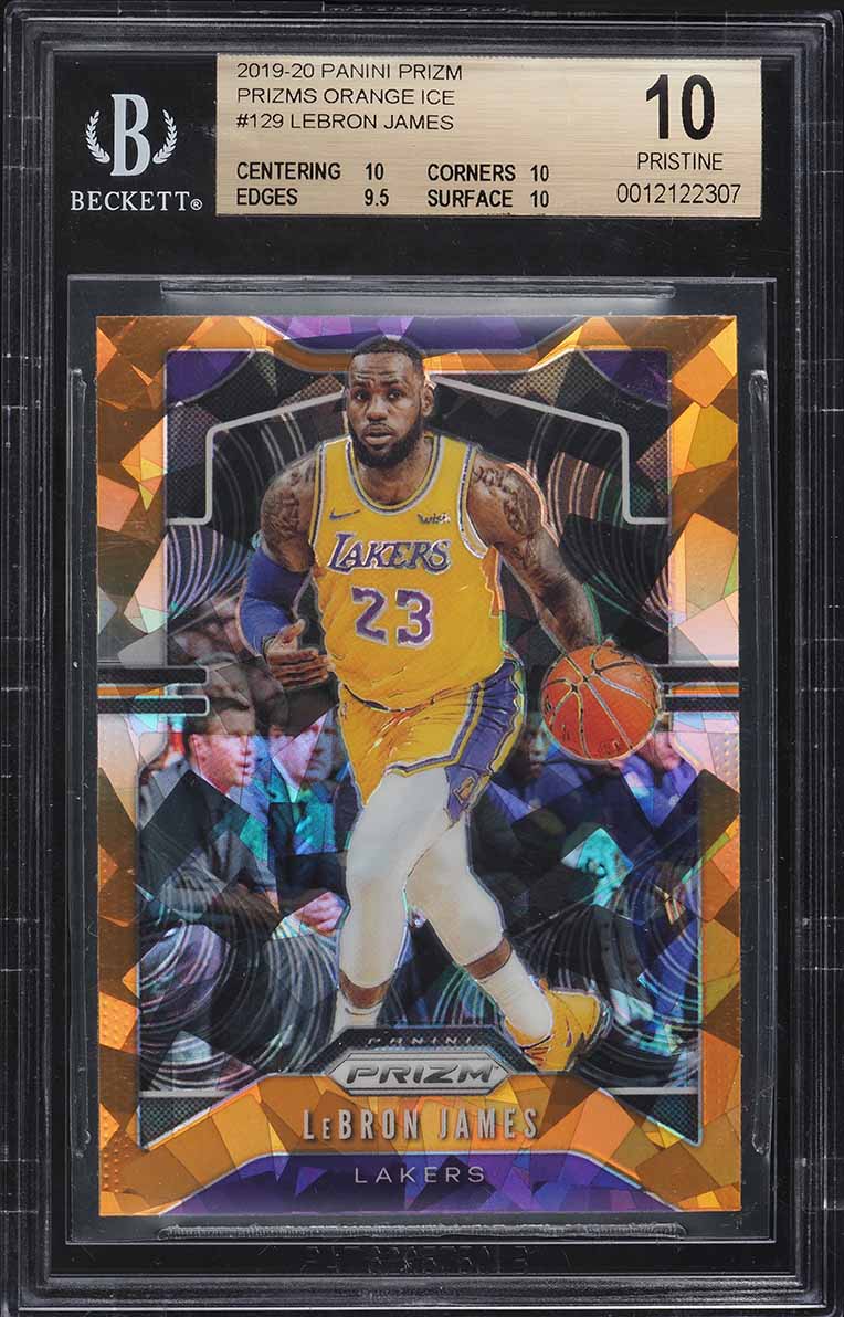 2019 Panini Prizm Orange Ice LeBron James #129 BGS 10 PRISTINE